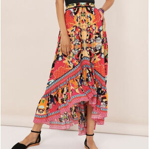 Anthropologie Bhanuni by Jyoti Christia Skirt 16 Beaded Sequin Printed Viscose